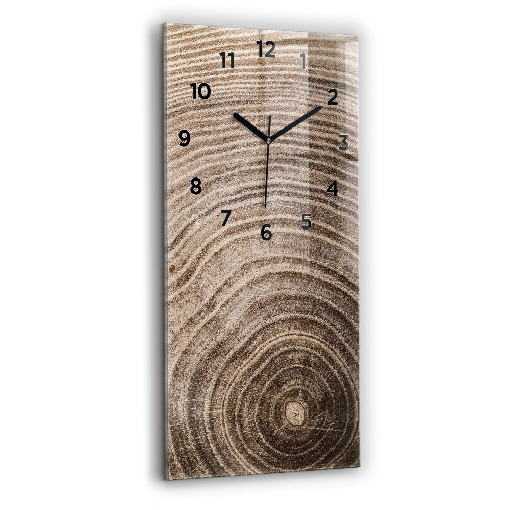 Horloge verticale en verre Tronc d'arbre