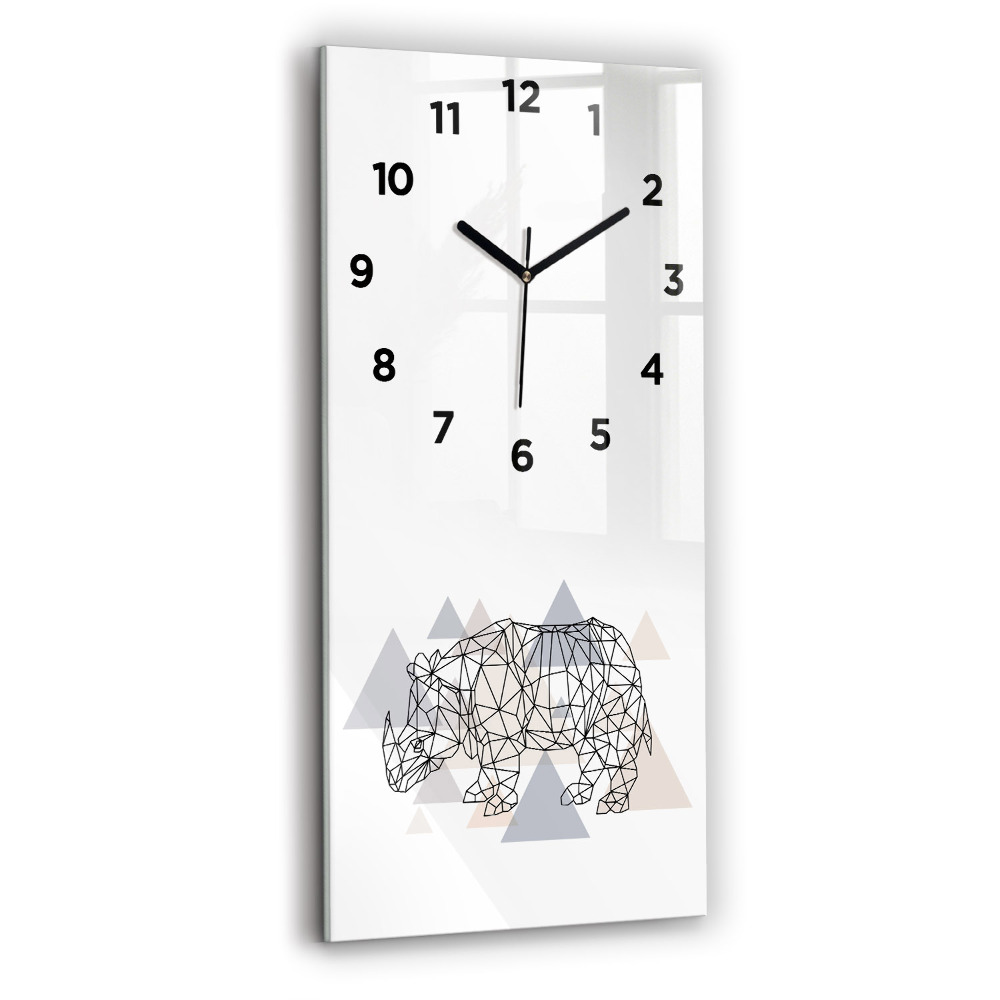 Horloge murale en verre rectangulaire Motif géométrique