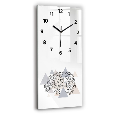 Horloge murale en verre rectangulaire Motif géométrique