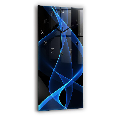 Horloge murale en verre rectangulaire Lignes bleues