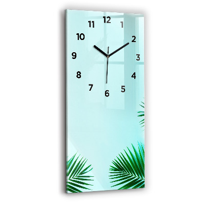 Horloge verticale en verre Palmiers verts