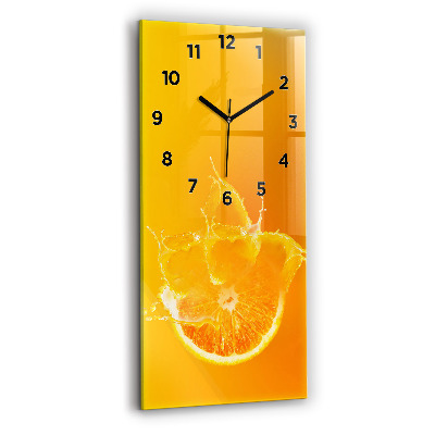 Horloge murale en verre rectangulaire Orange