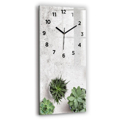 Horloge murale en verre rectangulaire Plantes décoratives