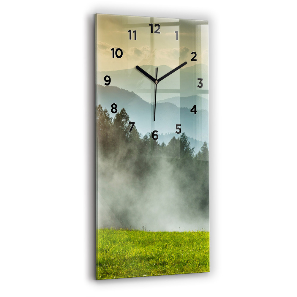 Horloge verticale en verre Paysage de montagne