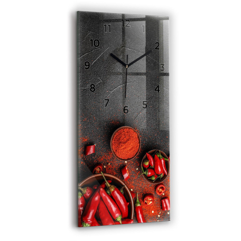 Horloge murale verticale Poivrons rouges
