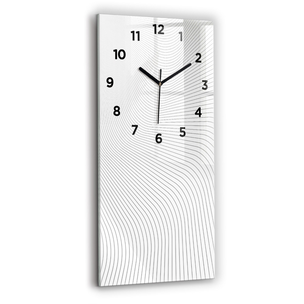 Horloge verticale en verre Lignes abstraites