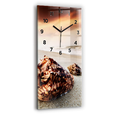 Horloge verticale en verre Coquillage sur la plage