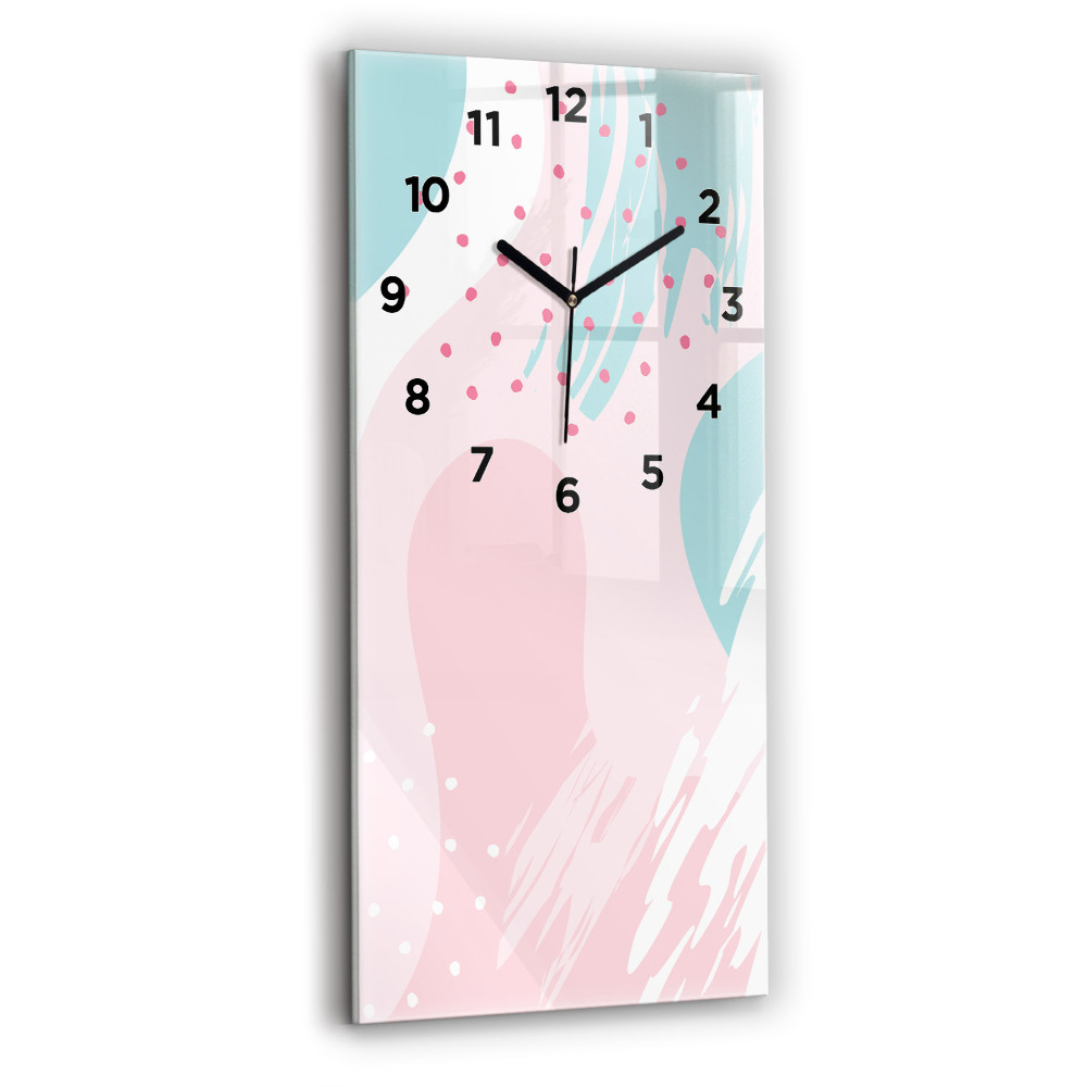Horloge rectangulaire verticale Abstraction pastel