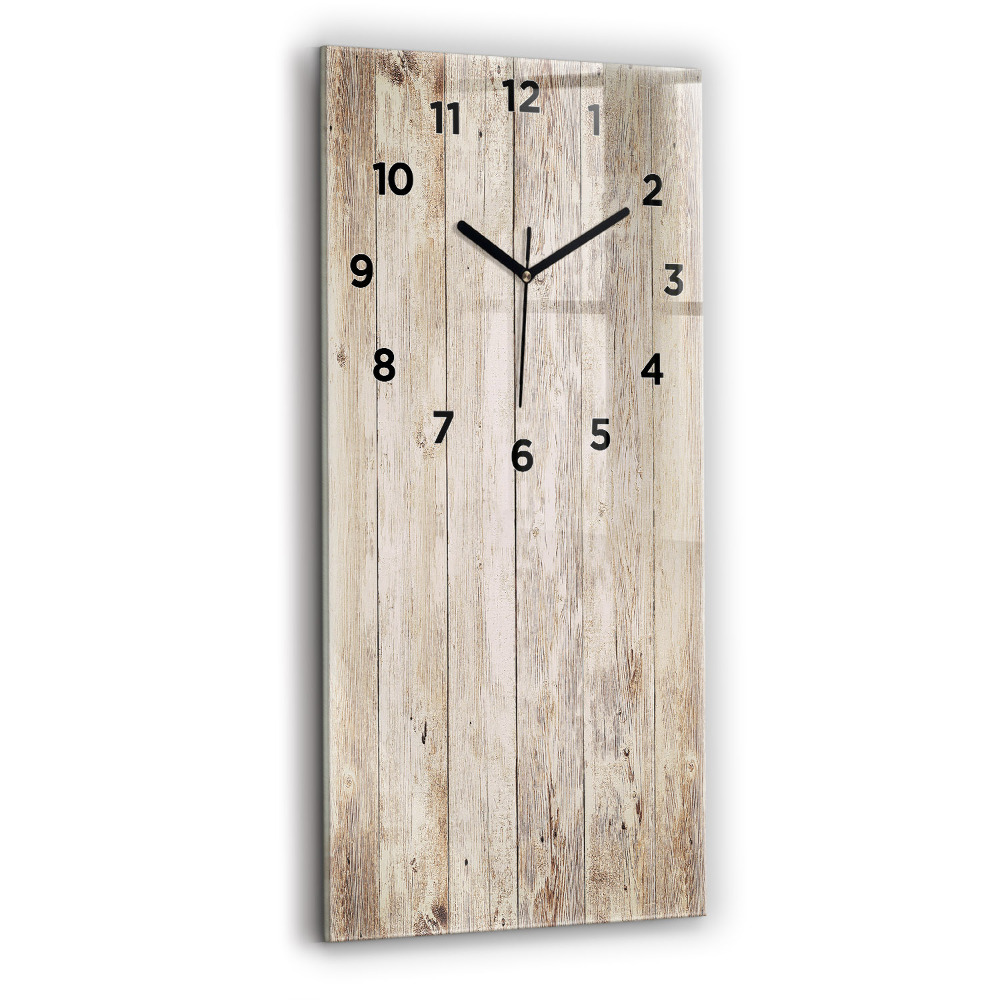 Horloge murale en verre rectangulaire Panneaux en bois