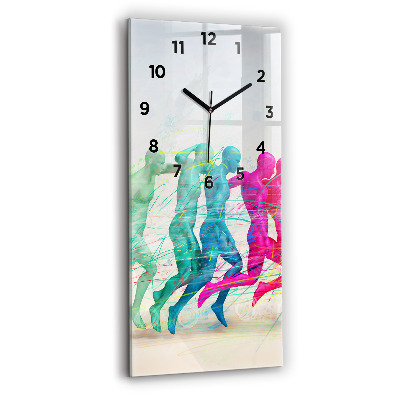 Horloge verticale en verre Personnes colorées