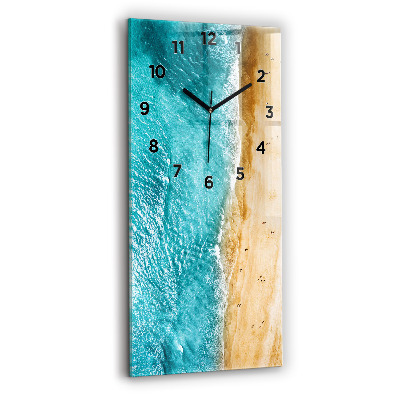 Horloge verticale en verre Personnes sur la plage