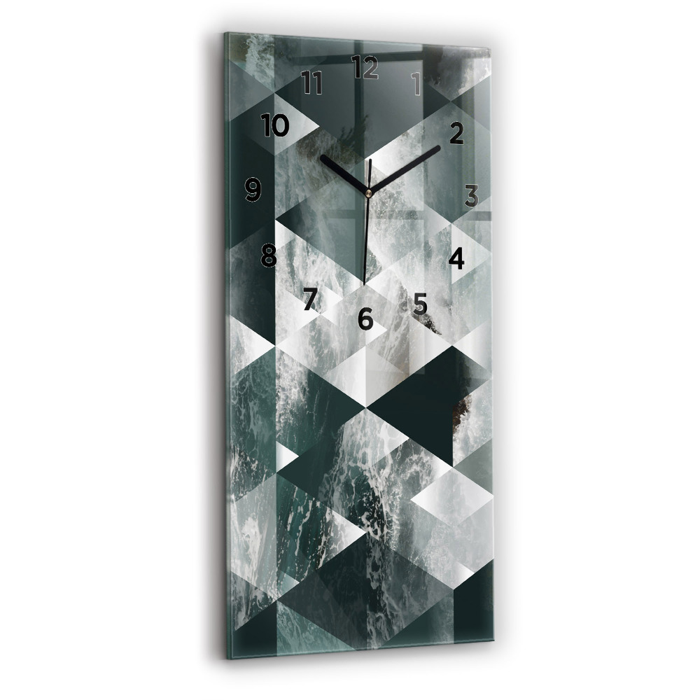 Horloge rectangulaire verticale Abstraction des vagues de la mer