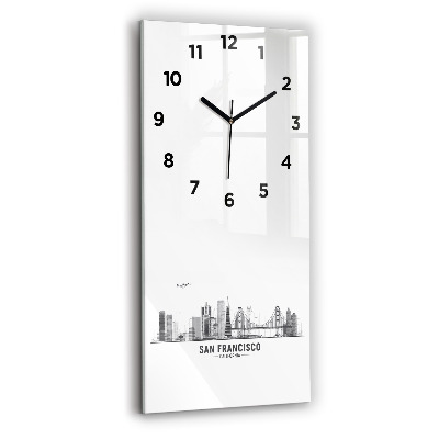 Horloge verticale en verre Panorama de San Francisco