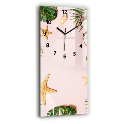 Horloge murale en verre rectangulaire Ambiance estivale
