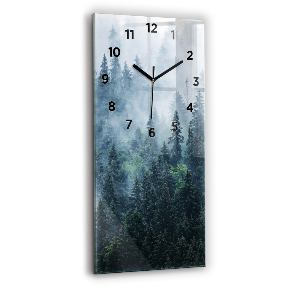 Horloge verticale en verre Paysage de montagne brumeux