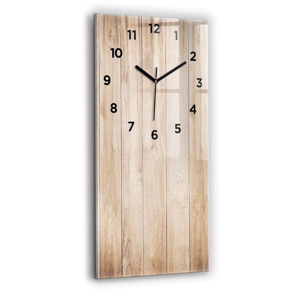 Horloge verticale en verre Texture de bois