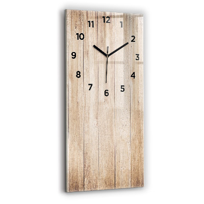 Horloge verticale en verre Texture de bois