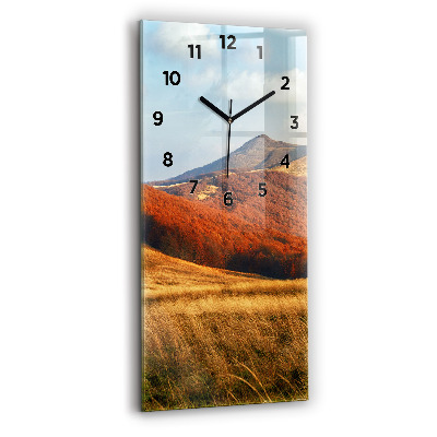 Horloge murale en verre rectangulaire Paysage de montagne