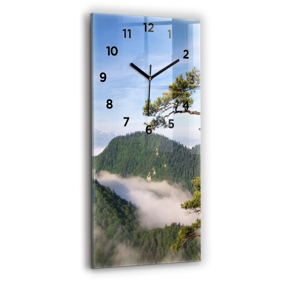 Horloge murale en verre rectangulaire Pic Sokolica dans les montagnes Pieniny