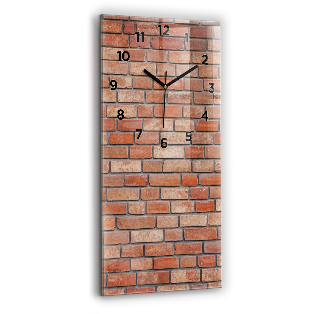 Horloge murale en verre rectangulaire Mur de briques