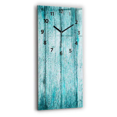 Horloge murale verticale Bois ancien bleu