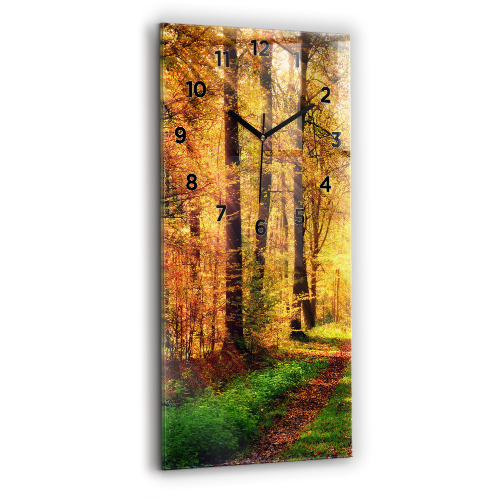 Horloge murale verticale Paysage de forêt d'automne
