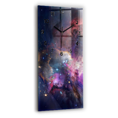 Horloge murale en verre rectangulaire Galaxie et étoiles