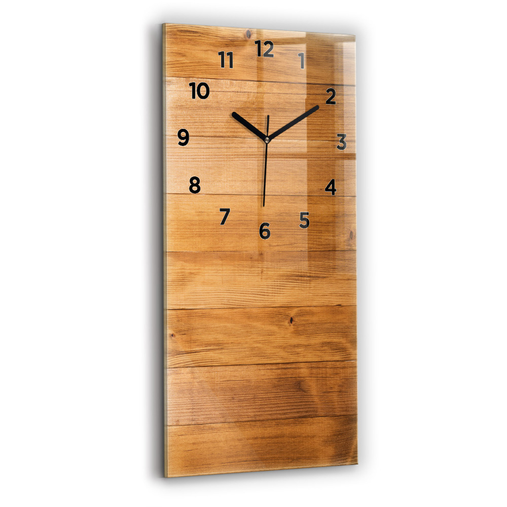 Horloge verticale en verre Planches de bois