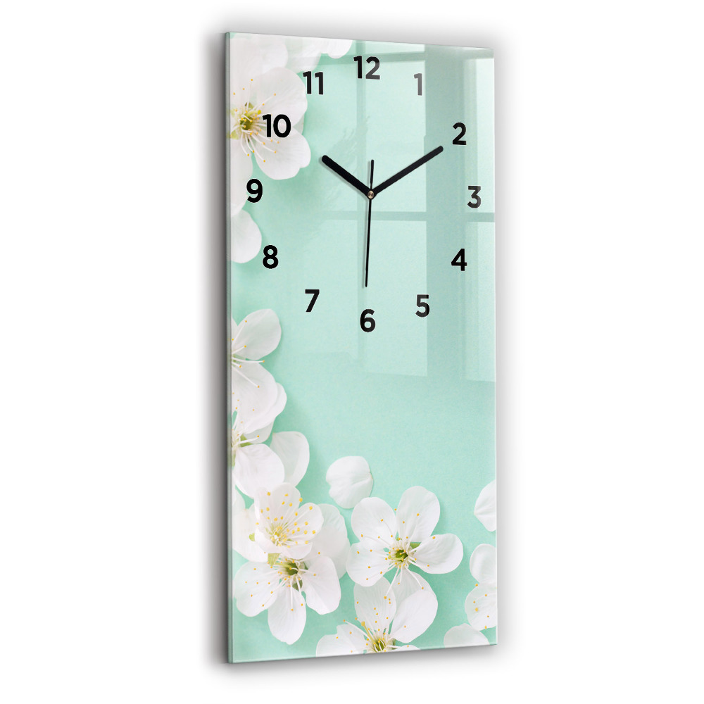 Horloge rectangulaire verticale Fleurs de pommier