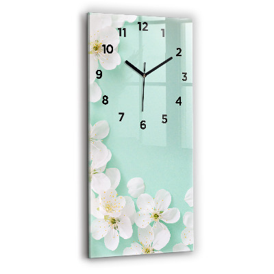 Horloge rectangulaire verticale Fleurs de pommier