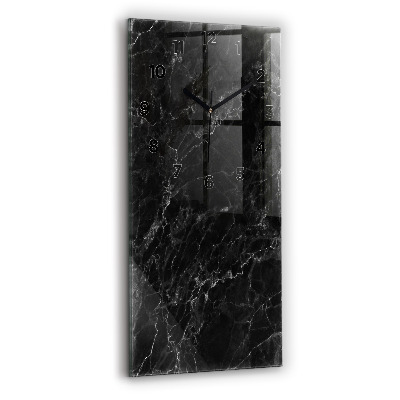 Horloge murale en verre rectangulaire Marbre foncé
