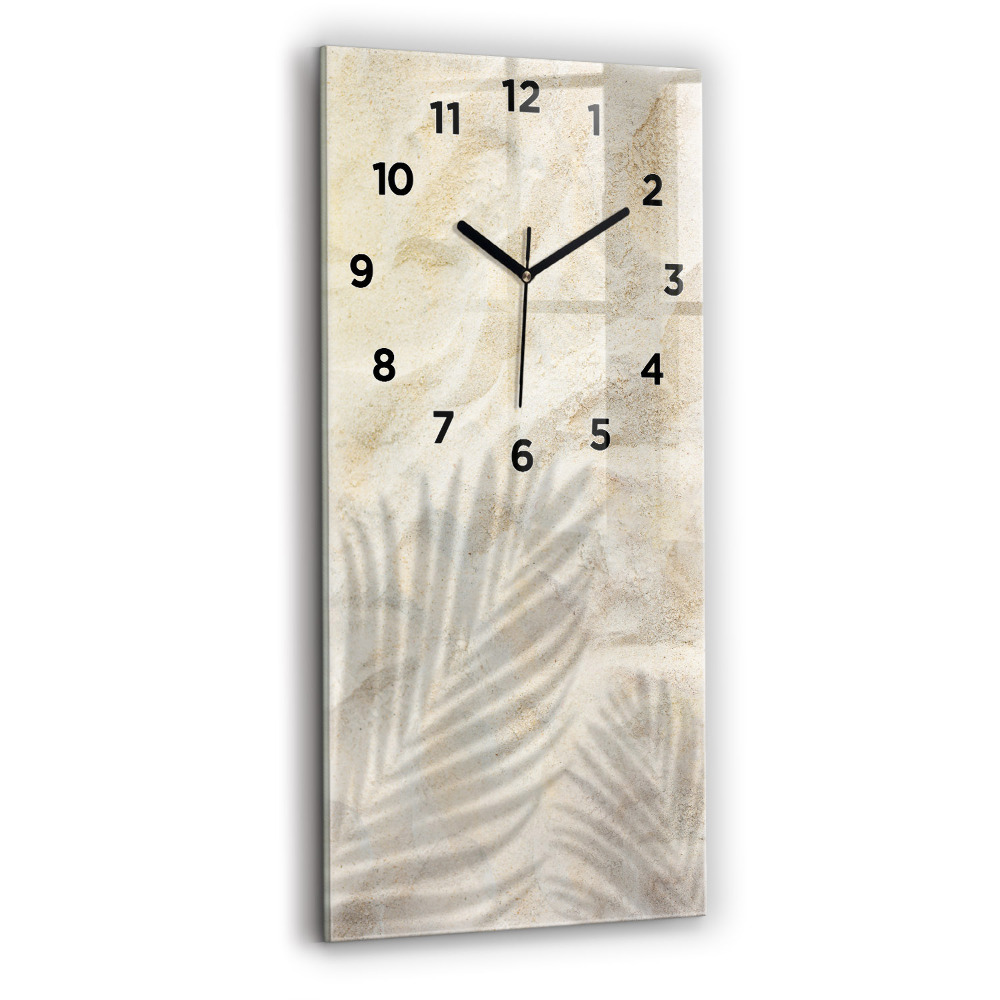 Horloge rectangulaire verticale Ombre d'un palmier sur le sable