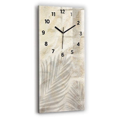 Horloge rectangulaire verticale Ombre d'un palmier sur le sable