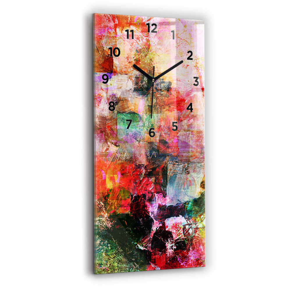 Horloge murale en verre rectangulaire Composition abstraite