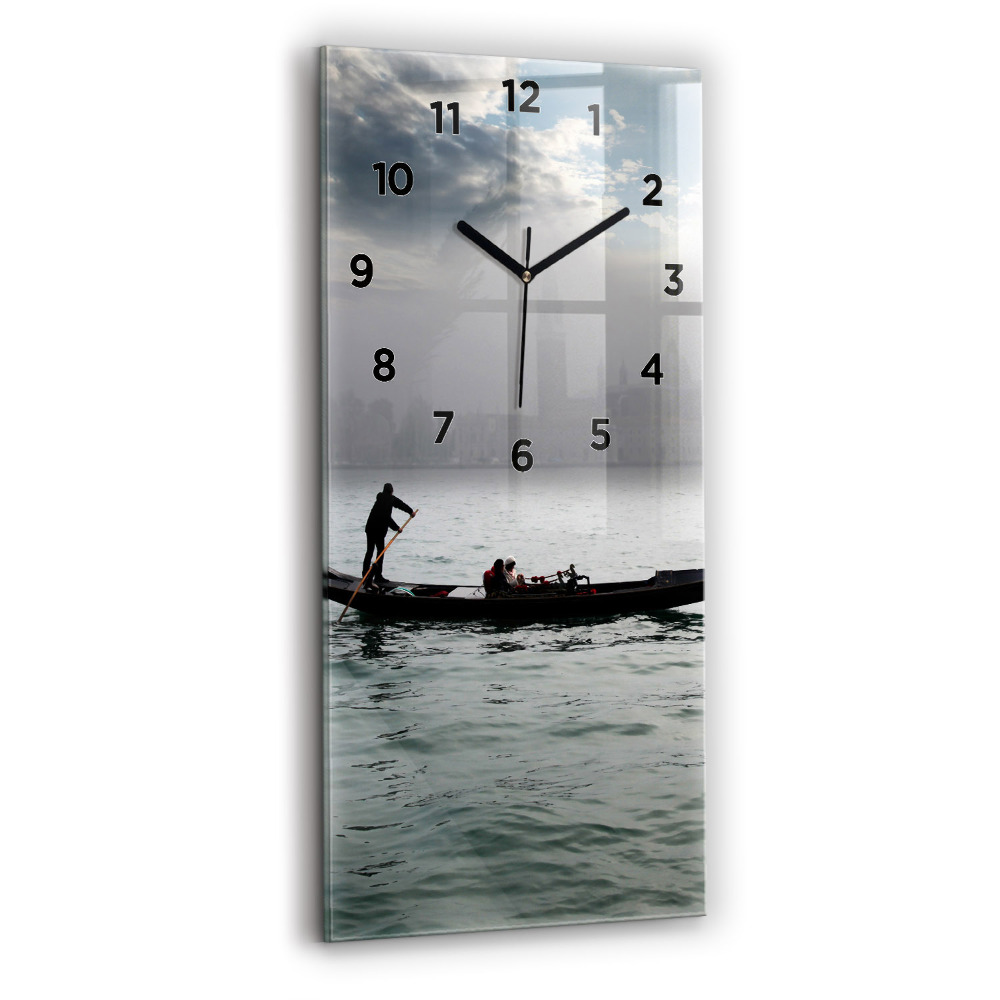 Horloge murale en verre rectangulaire Gondole à Venise