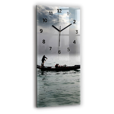Horloge murale en verre rectangulaire Gondole à Venise