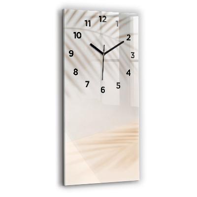 Horloge murale en verre rectangulaire Crème abstraite