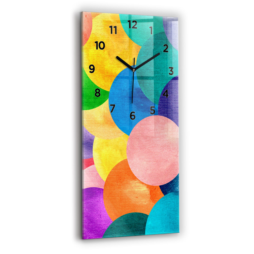 Horloge rectangulaire verticale Cercles abstraits