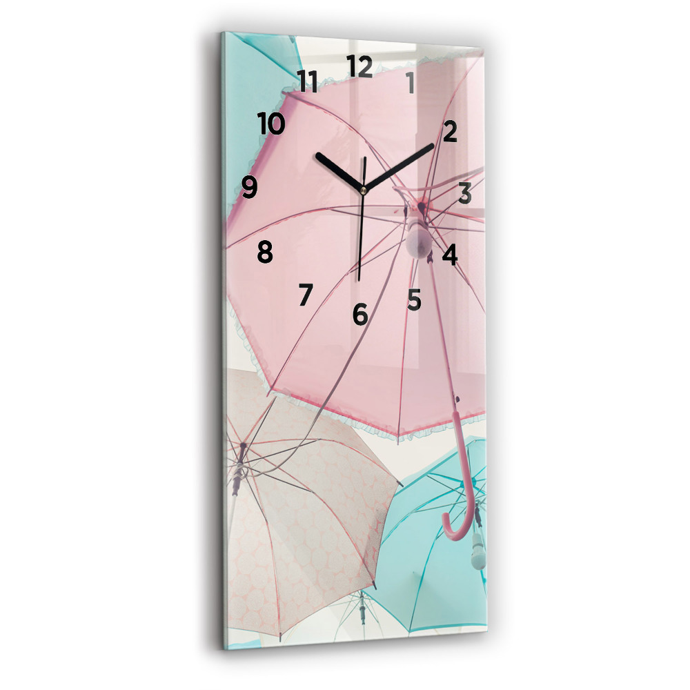 Horloge rectangulaire verticale Parapluies pastel
