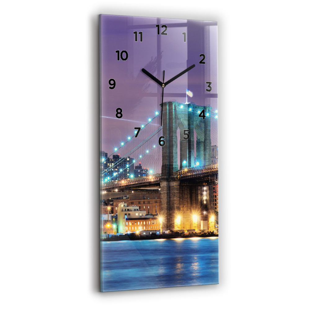 Horloge rectangulaire verticale Pont de Brooklyn et East River