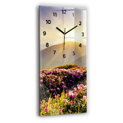 Horloge murale en verre rectangulaire Paysage de montagne