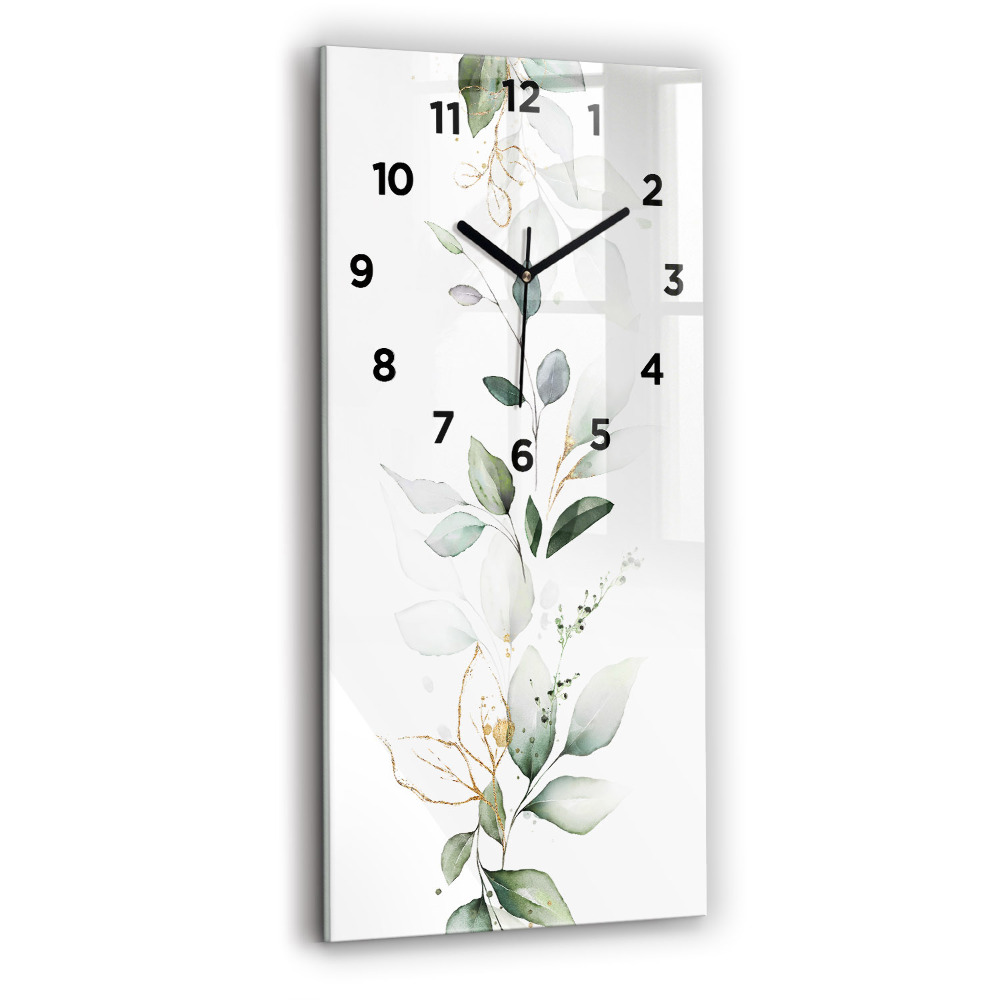 Horloge murale verticale Feuilles abstraites