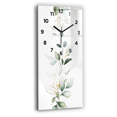 Horloge murale verticale Feuilles abstraites