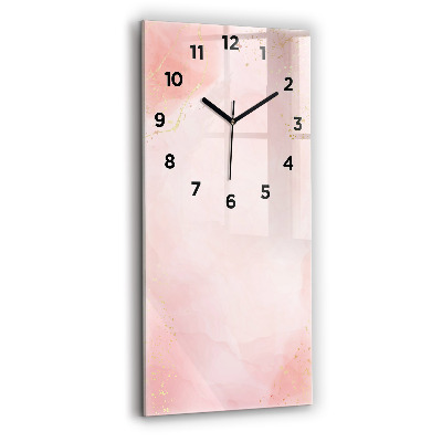 Horloge murale en verre rectangulaire Marbre rose