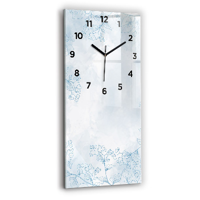 Horloge murale en verre rectangulaire Croquis de plantes