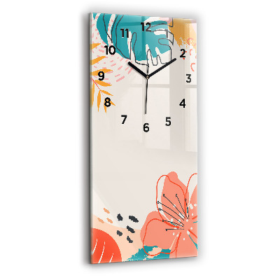 Horloge rectangulaire verticale Plantes hawaïennes