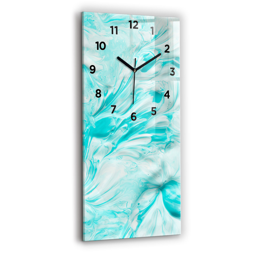 Horloge murale en verre rectangulaire Abstraction bleue