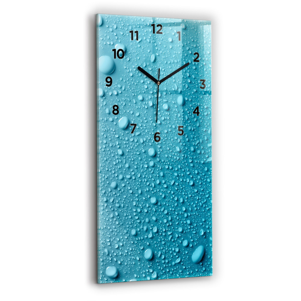 Horloge verticale en verre Gouttes d'eau sur verre