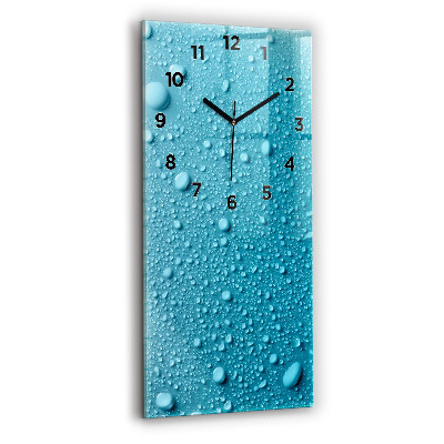 Horloge verticale en verre Gouttes d'eau sur verre