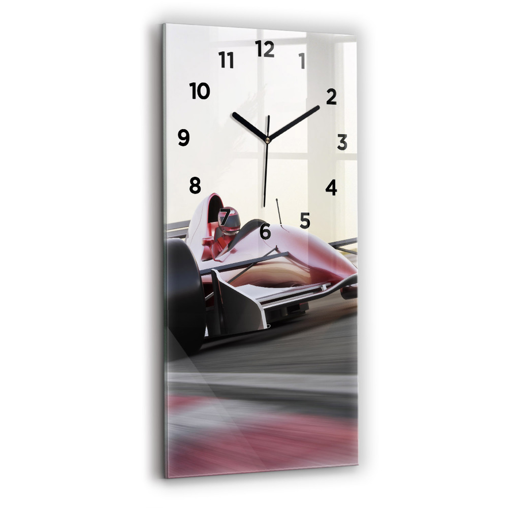 Horloge murale en verre rectangulaire Voiture de sport